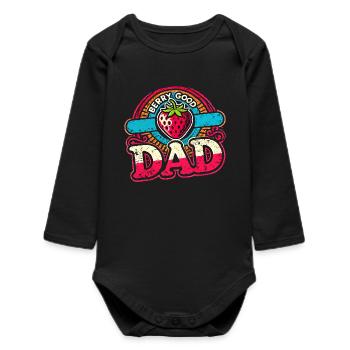 Berry Bon papa, Drôle Père fraise - Body bébé manches longues biologique - noir - Devant