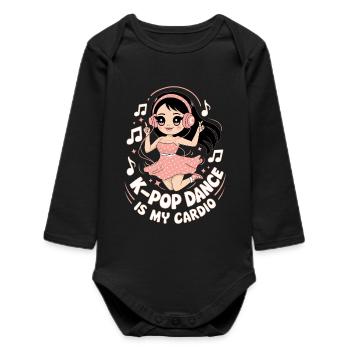 K-Pop Danse Drôle Corée - Body bébé manches longues biologique - noir - Devant