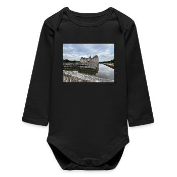 Castle of Vaux le Vicomte - Baby Organic Long-Sleeved Bodysuit - black - Front