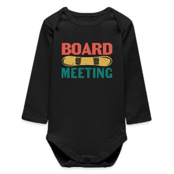 Board Meeting Snowboard - Baby Organic Long-Sleeved Bodysuit - black - Front