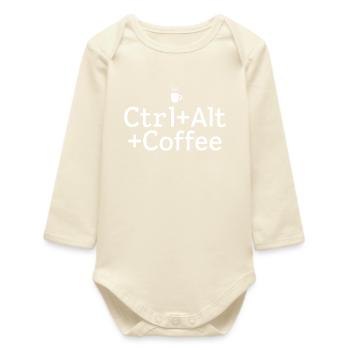 Kaffee-pause Ctrl-Alt-Café - Body bébé manches longues biologique - écru doux - Devant