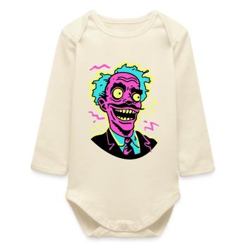 Néon hurlant Pop Art Portrait - Body bébé manches longues biologique - écru doux - Devant