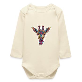 Kaleidoskop Giraffenkopf - Baby Organic Langarmbody - Natur - Vorne