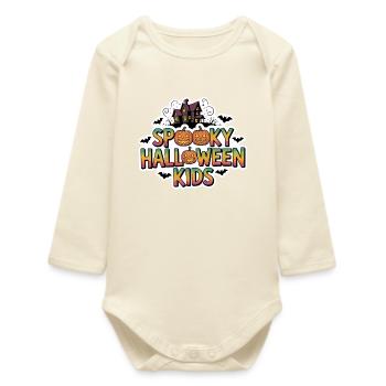 Motif effrayant d'Halloween pour enfants - Body bébé manches longues biologique - écru doux - Devant