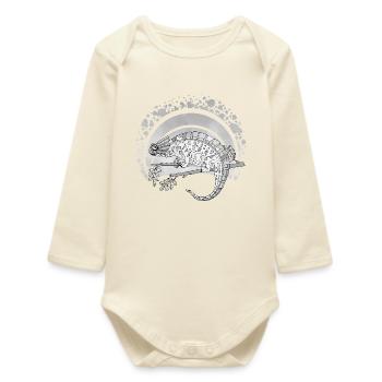 Caméléon - Body bébé manches longues biologique - écru doux - Devant