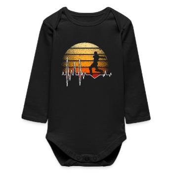 Lustiges Kricketspieler Kricket Sport Sprüche - Baby Organic Langarmbody - Schwarz - Vorne
