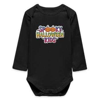 Spooky Halloween Kids Regenbogen Stil - Baby Organic Langarmbody - Schwarz - Vorne