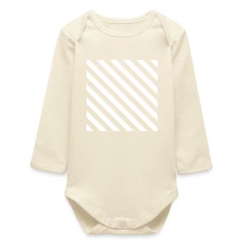 Motif mono à rayures diagonales - Body bébé manches longues biologique - écru doux - Devant