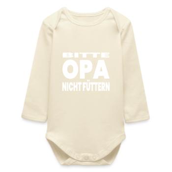 Grandfather - Baby Organic Long-Sleeved Bodysuit - soft Ecru - Front