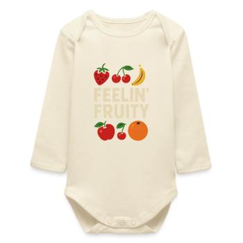 Feelin' Fruity - Design de fruits colorés - Body bébé manches longues biologique - écru doux - Devant