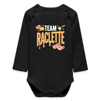 Team Raclette Cadeau Drôle Montagne Hiver - Body bébé manches longues biologique - noir - Devant