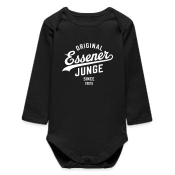 Real Essen Hoodie Food Shirt Mug Romper - Baby Organic Long-Sleeved Bodysuit - black - Front