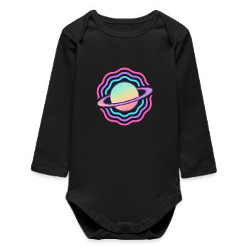 Cosmic Planet Sphère Galactique Stylisée - Body bébé manches longues biologique - noir - Devant