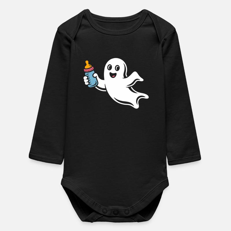 Fröhlicher Geist mit Fläschchen - Baby Organic Langarmbody - Schwarz