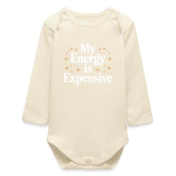 Mon énergie est chère - Body bébé manches longues biologique - écru doux - Devant