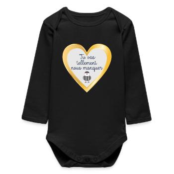 Goodbye Team - Baby Organic Long-Sleeved Bodysuit - black - Front