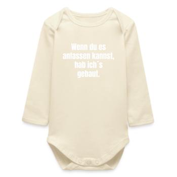 Touchable Structure Shirt - Baby Organic Long-Sleeved Bodysuit - soft Ecru - Front