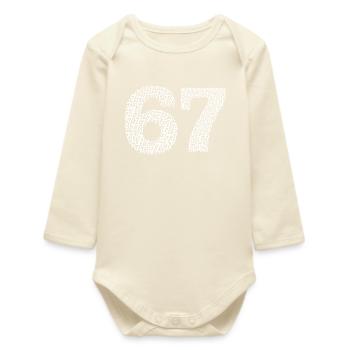 Sixty Seven meme - Baby Organic Long-Sleeved Bodysuit - soft Ecru - Front