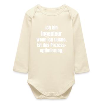 L’ingénieur dit l’optimisation des processus - Body bébé manches longues biologique - écru doux - Devant