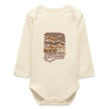 Heidelberg verschneite Stadt   - Baby Organic Langarmbody - Natur - Vorne