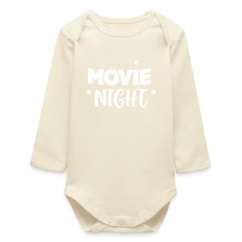 Kinoabend Fette Buchstaben - Baby Organic Langarmbody - Natur - Vorne