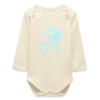 Rage Consumes Me Cat Art - Baby Organic Long-Sleeved Bodysuit - soft Ecru - Front