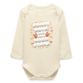 Festival Sorry Boys I Only Date Rock Stars Groupie - Baby Organic Long-Sleeved Bodysuit - soft Ecru - Front