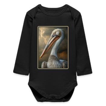 Pelicans Pelican - Baby Organic Long-Sleeved Bodysuit - black - Front