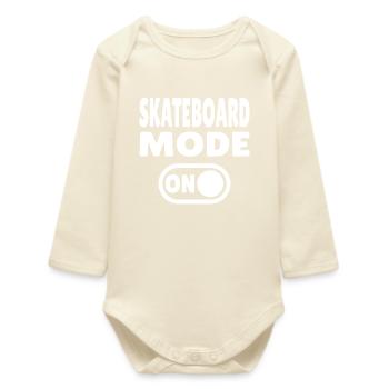 Skateboard Fashion ON - Baby Organic Long-Sleeved Bodysuit - soft Ecru - Front