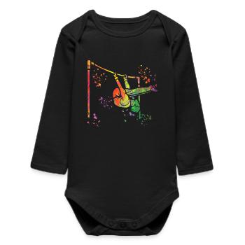 Gymnast high bar artistic gymnastics - Baby Organic Long-Sleeved Bodysuit - black - Front