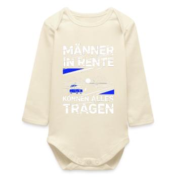 Ruhestand Spruch Rentner Geschenk Lustig 2025 - Baby Organic Langarmbody - Natur - Vorne