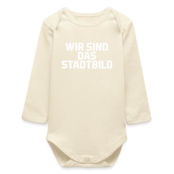 Problem im Stadtbild Lustige Politik Bundeskanzler - Baby Organic Langarmbody - Natur - Vorne
