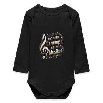 Métier de personnalisateur - mon camouflage en tant que musicien - Body bébé manches longues biologique - noir - Devant