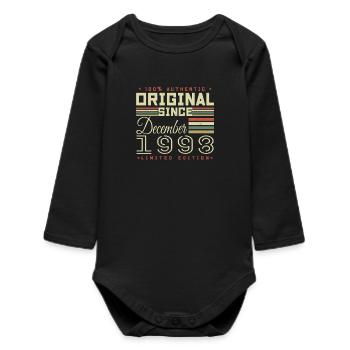 Anniversaire 27 ans | Originale Décembre 1998 - Body bébé manches longues biologique - noir - Devant