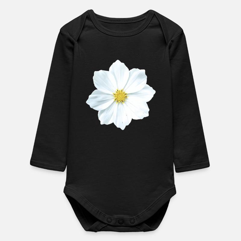 fleur - Body bébé manches longues biologique - noir