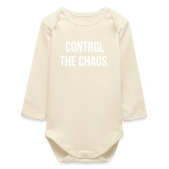 CONTROL THE CHAOS. | Greyline Official - Baby Organic Long-Sleeved Bodysuit - soft Ecru - Front