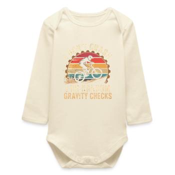 Ich crash nicht Gravity Checks - Baby Organic Langarmbody - Natur - Vorne