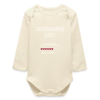In-house lawyer Studies Profession Training - Baby Organic Long-Sleeved Bodysuit - soft Ecru - Front