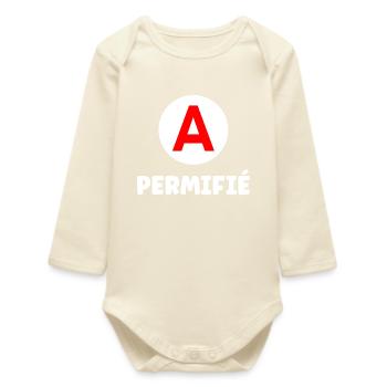 Humour permis de conduire - Body bébé manches longues biologique - écru doux - Devant