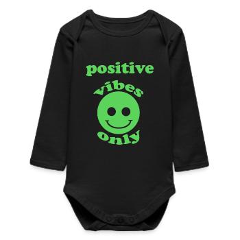 Ondes positives - Body bébé manches longues biologique - noir - Devant