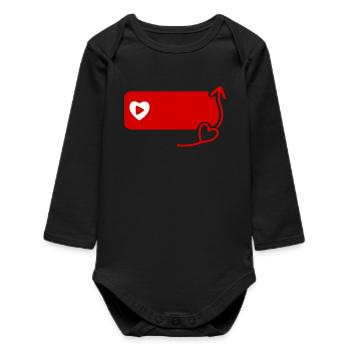 Lovely YouTube Inspired Subscribe Flat Icon - Baby Organic Long-Sleeved Bodysuit - black - Front
