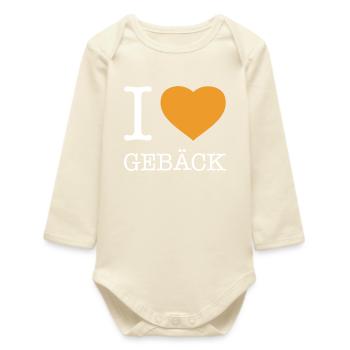 I love pastries - Baby Organic Long-Sleeved Bodysuit - soft Ecru - Front