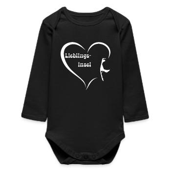 Lieblingsinsel Sylt - Baby Organic Langarmbody - Schwarz - Vorne