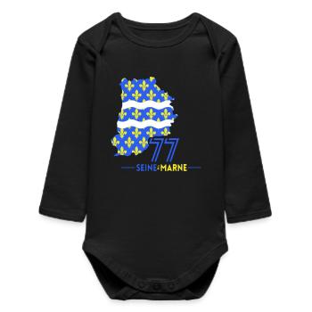 Seine et Marne 77 - Baby Organic Long-Sleeved Bodysuit - black - Front