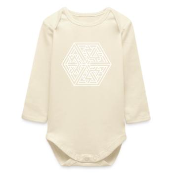 Impossible form – optical illusion for nerds - Baby Organic Long-Sleeved Bodysuit - soft Ecru - Front