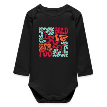 Bald is Beautiful  - Baby Organic Long-Sleeved Bodysuit - black - Front