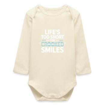 Dental Professional Straight Alignment Motivation  - Baby Organic Long-Sleeved Bodysuit - soft Ecru - Front