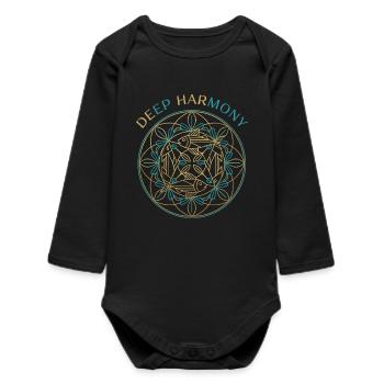 Mandala de l’harmonie profonde - Body bébé manches longues biologique - noir - Devant