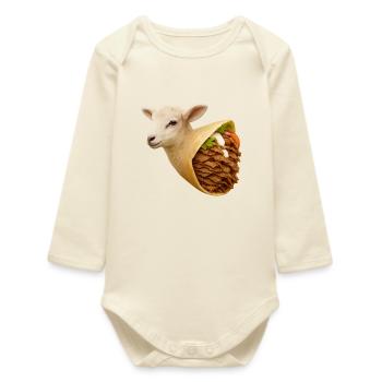 Lamb kebab | Reduced meat consumption - Baby Organic Long-Sleeved Bodysuit - soft Ecru - Front