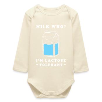 Flatulence Milk Lactose - Baby Organic Long-Sleeved Bodysuit - soft Ecru - Front